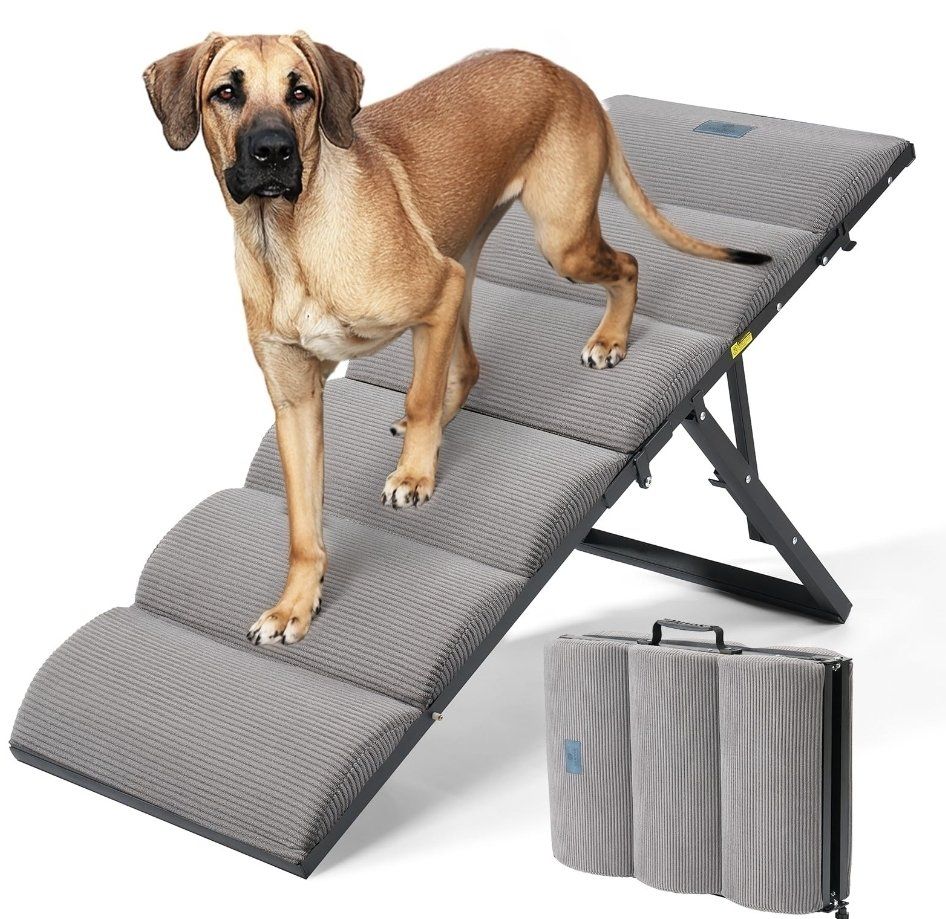 Dog Ramp for Bed Couch Height Adj from 17" to 23", up to 150 lbs, 17" Wide