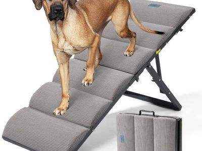 Dog Ramp for Bed Couch Height Adj from 17" to 23", up to 150 lbs, 17" Wide