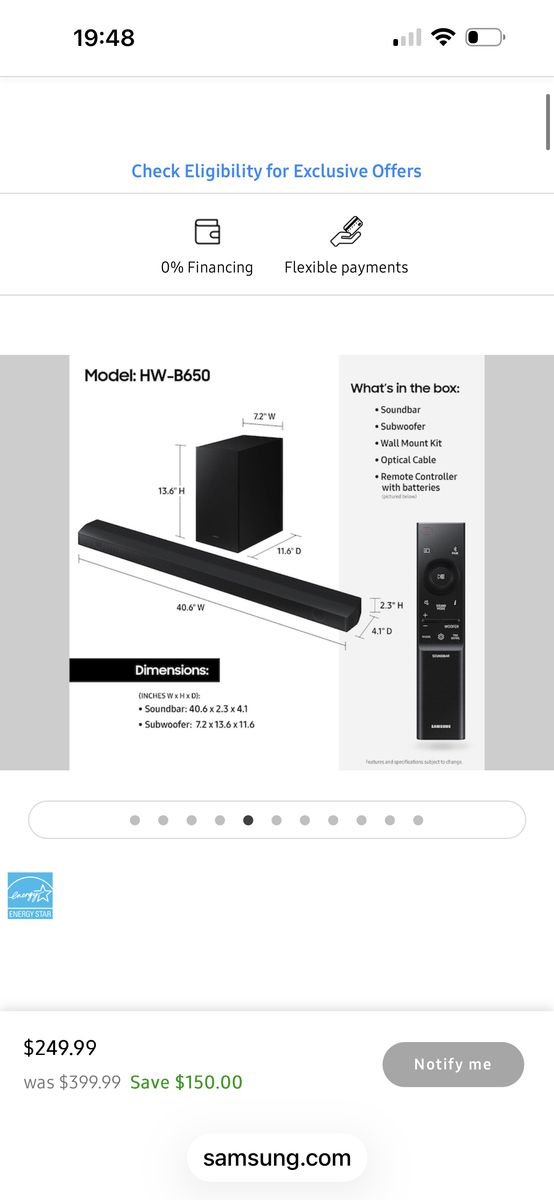 Samsung Soundbar (No Sub)