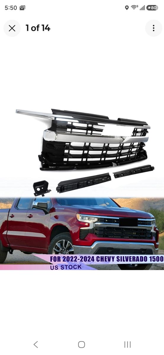 2022-2026 Silverado front upper grille