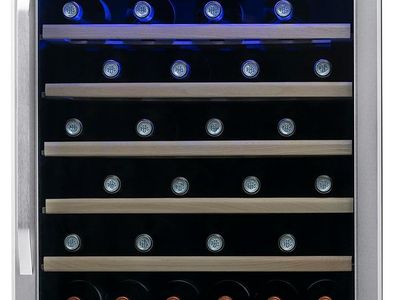 NEW NewAir 24" Wine Fridge for 52 Bottles | Built-In or Freestanding Wine Cooler Refrigerator with Glass Door