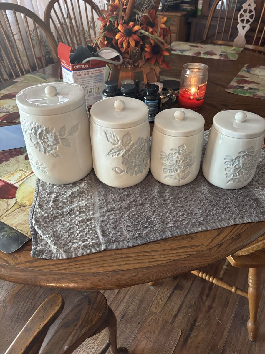 4 pc glass canister set