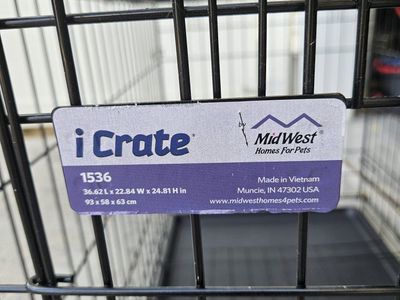 FREE - 36" iCrate Metal Dog Training Kennel w/ Divider & Tray - Used Good