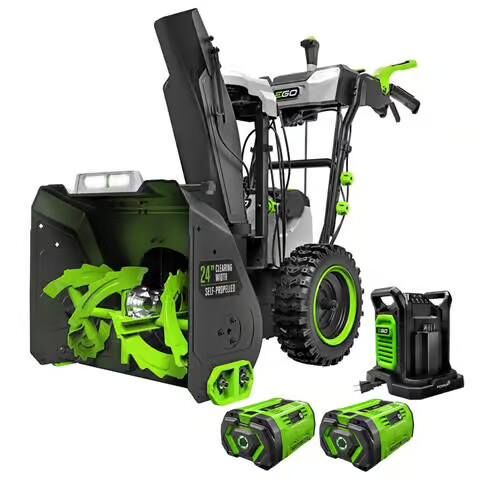 EGO Power+ Peak Power SNT2416 24 in. Two stage 56 V Snow Blower Kit Charger & (2) 10AH BATTERIES