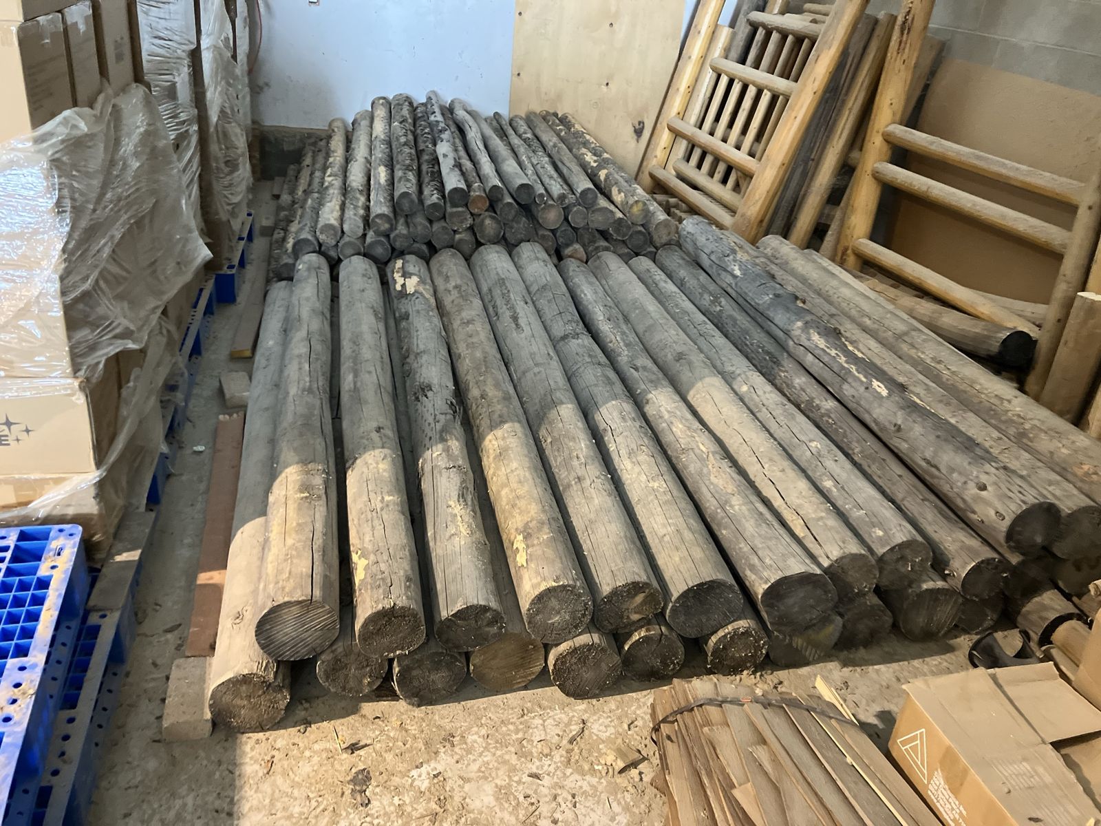 Pine logs and planks