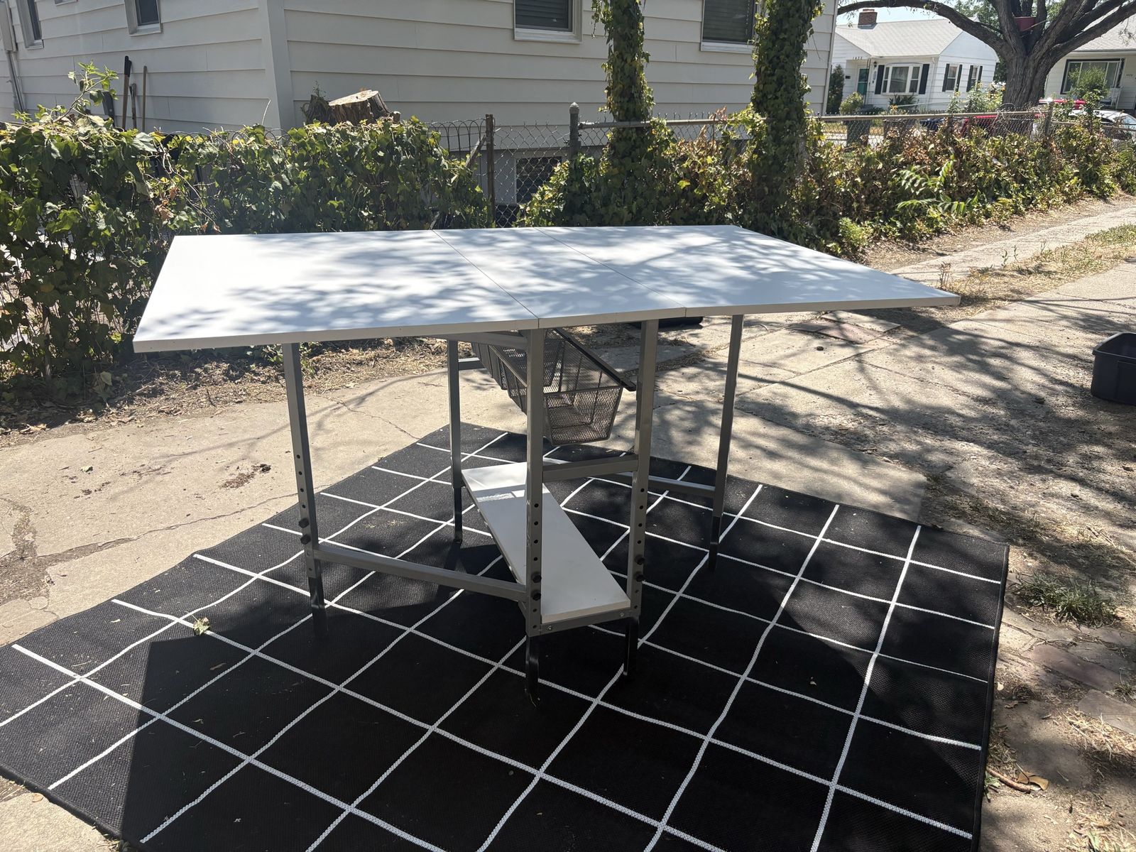 Adjustable Craft Table with Storage Basket
