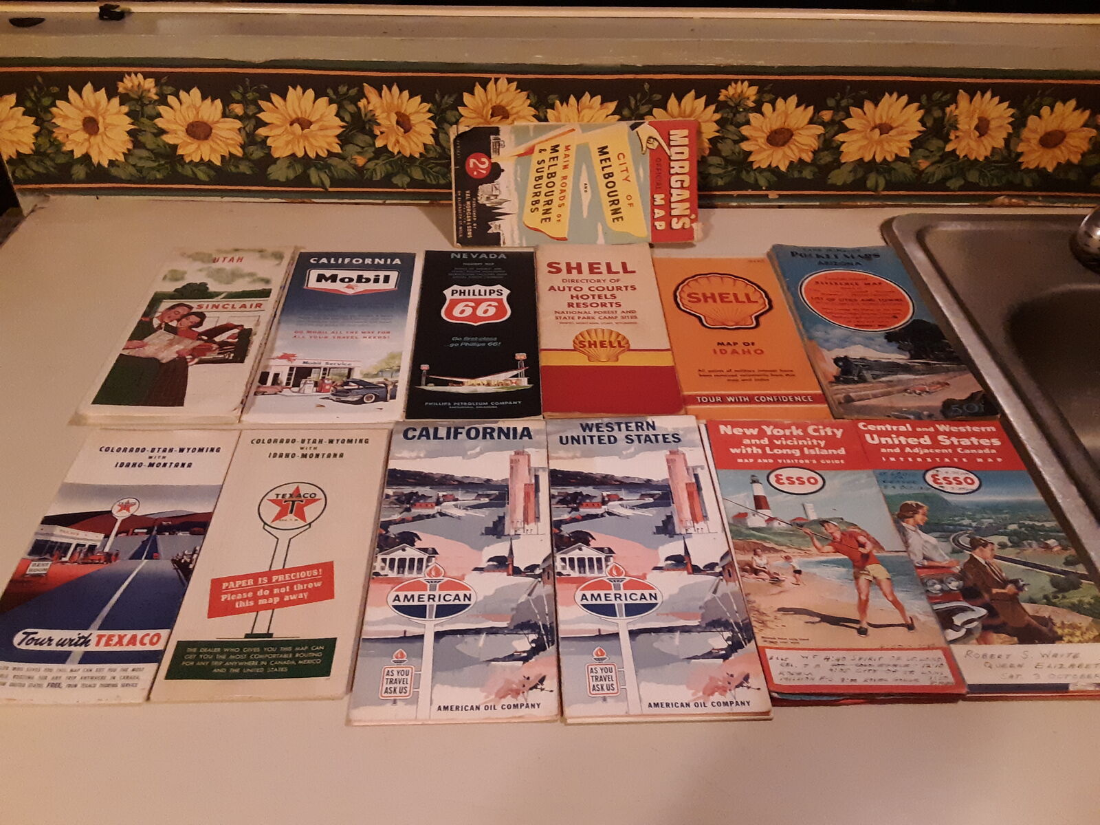 1940's To 1950's Gas Station Maps Texaco Esso American Shell Sinclair Mobil and More