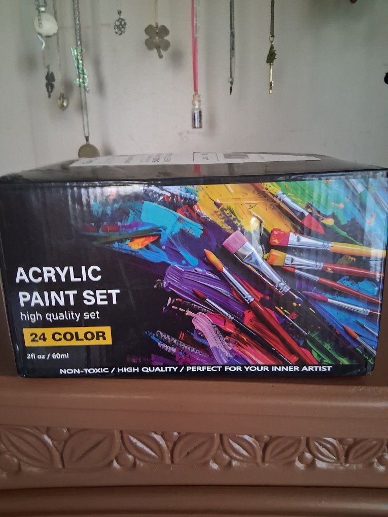 Acrylic Paint Set, High Quality, 24 Vibrant Colors, Non-Toxic, 2fl oz / 60ml tubes