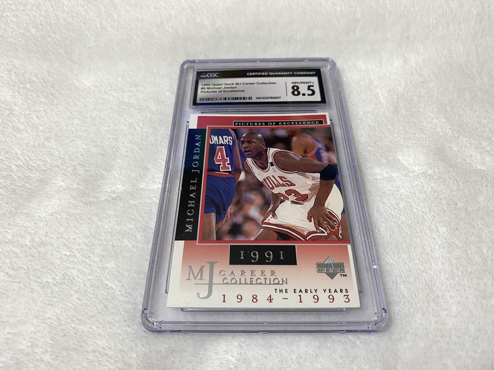 Michael Jordan 1998 Upper Deck MJ Career Collection#7 Pictures of Excellence Graded 8.5