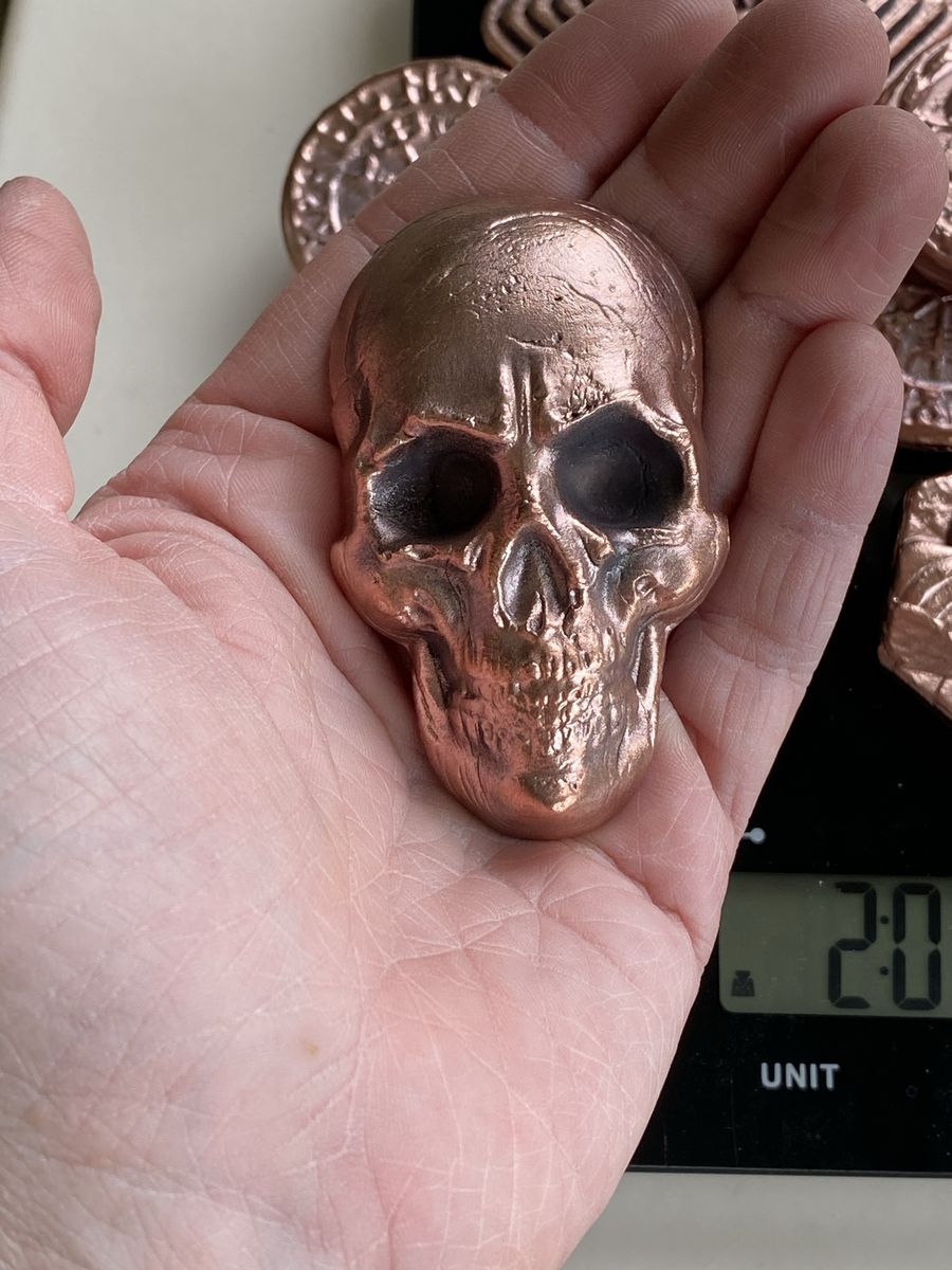7.9 Copper Skull .999 Fine Copper