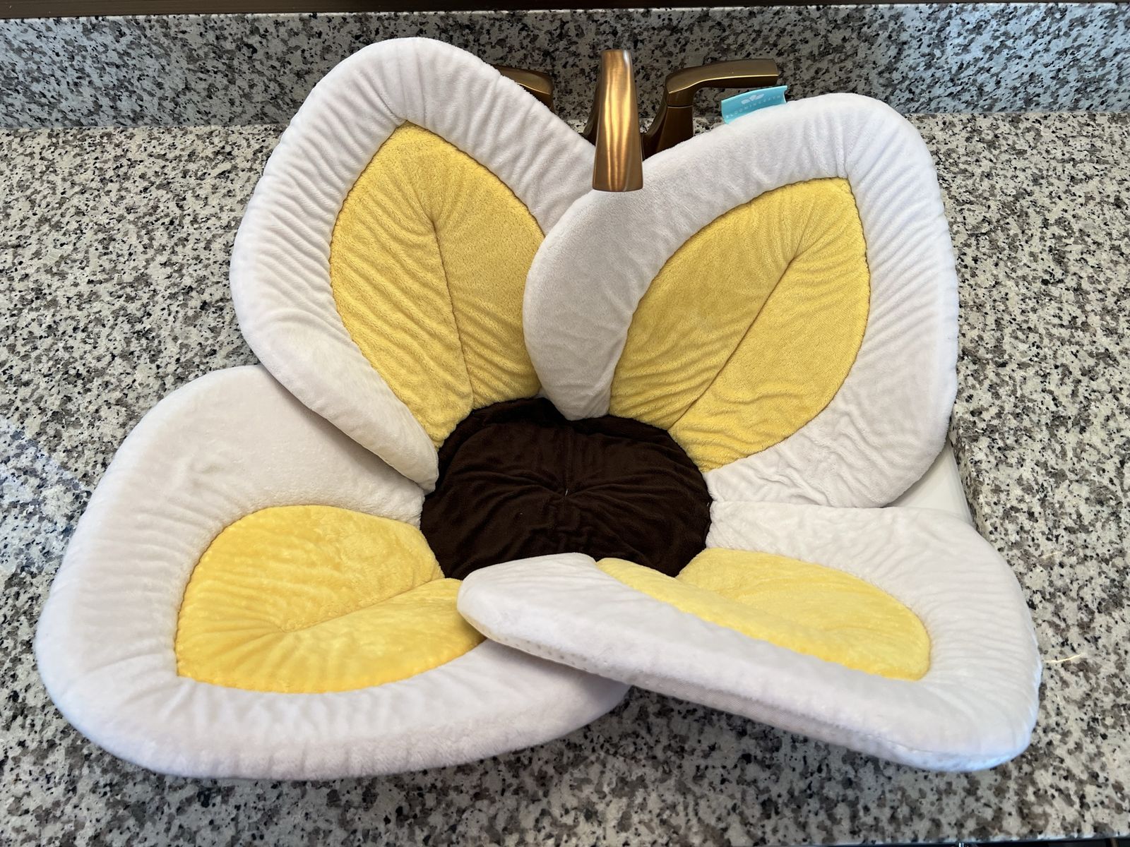 Blooming Bath Baby Bath Lotus Seat Cushion - White, Yellow & Brown Flower