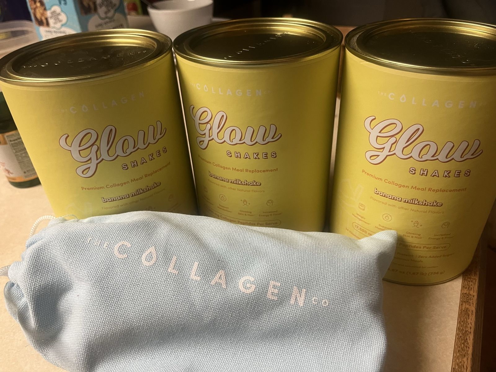 FREE!!! The Collagen Co. Glow Shakes Premium Collagen Meal Replacement Banana Milkshake (3 cans)