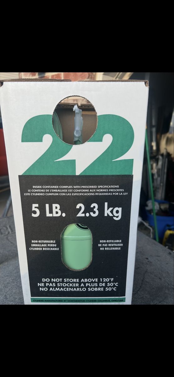 Absolute Refrigerants R-22 5 lbs. 2.3 kg Refrigerant Cylinder HVAC Freon