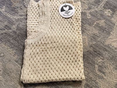 Beach Cover Up Mini Dress - Cream, New (Small)