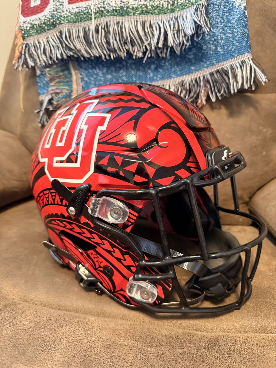 University of Utah game worn hand painted helmet 2024