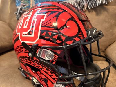 University of Utah game worn hand painted helmet 2024