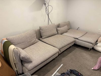 IKEA 3 Seater Soderhamn Sofa with Chaise Lounge
