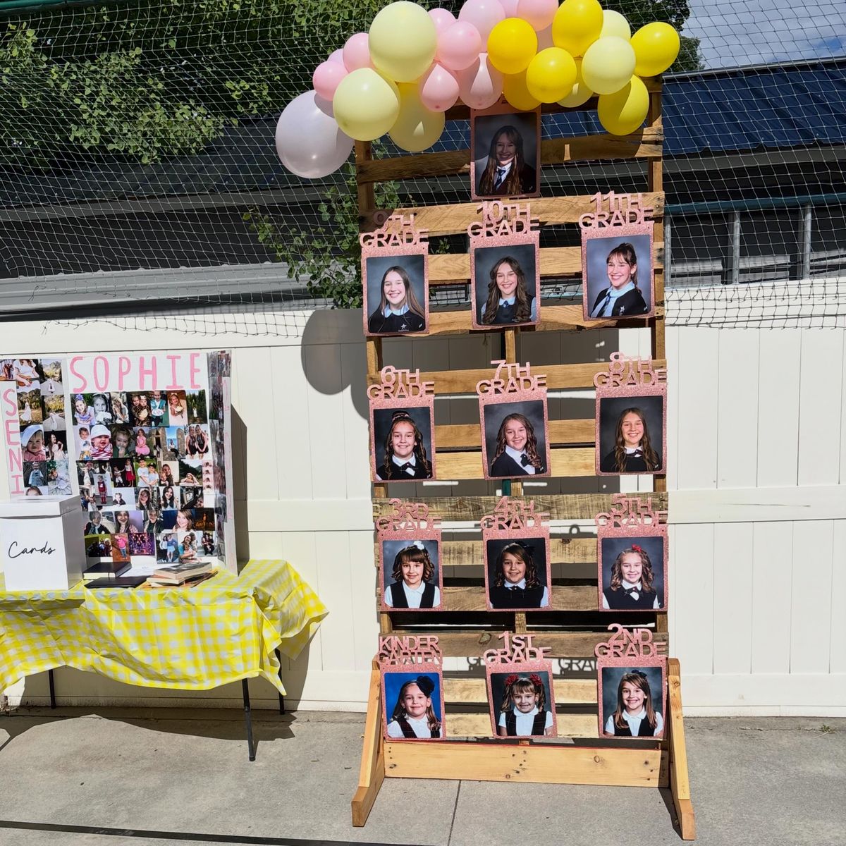 Pallet photo displays wedding/graduation