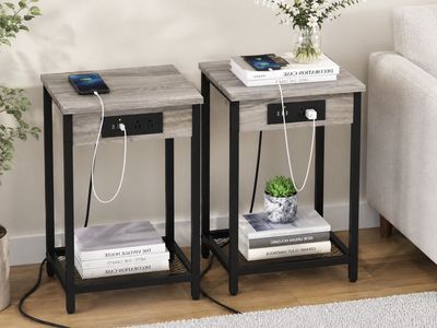 End Tables with Charging Station – Set of 2- USB