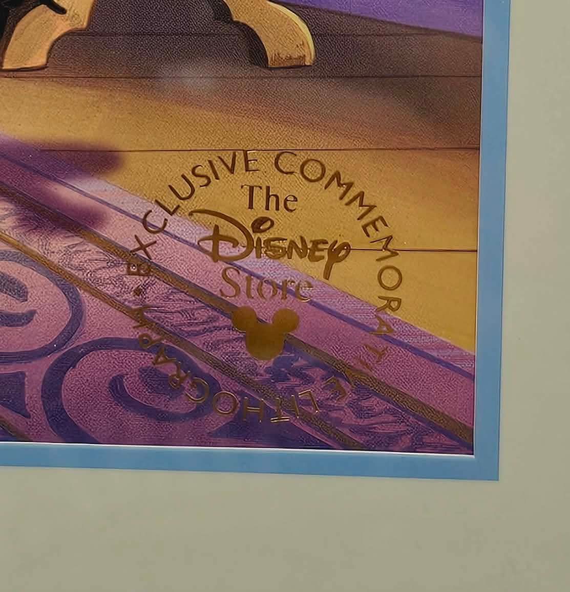 The Disney Store Commemorative Lithograph Framed Wall Art please read entire description