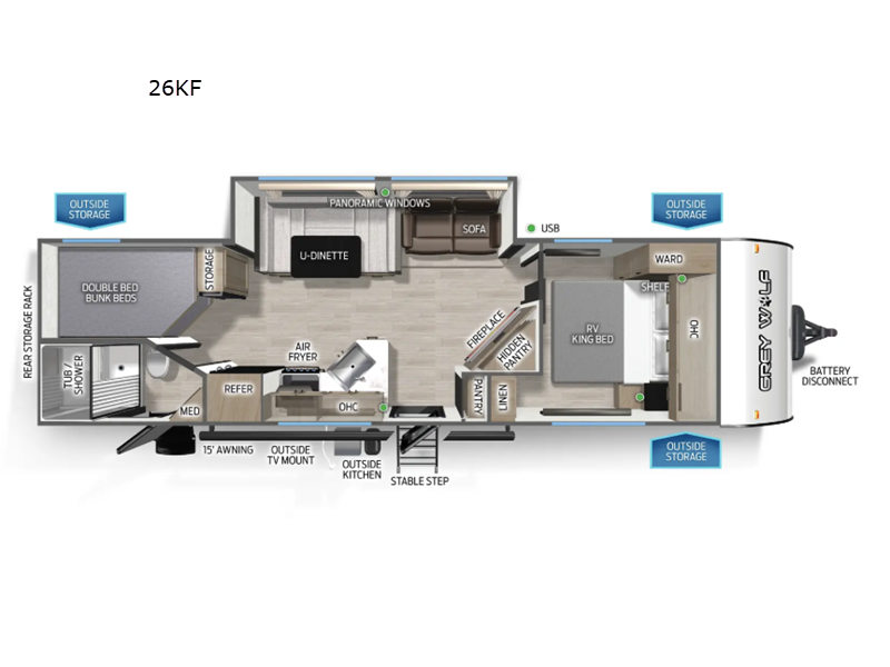 2026 Forest River RV Cherokee Grey Wolf 26KF