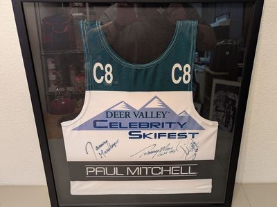 shadowbox framed race bib from the deer valley celebrity skifest 1994