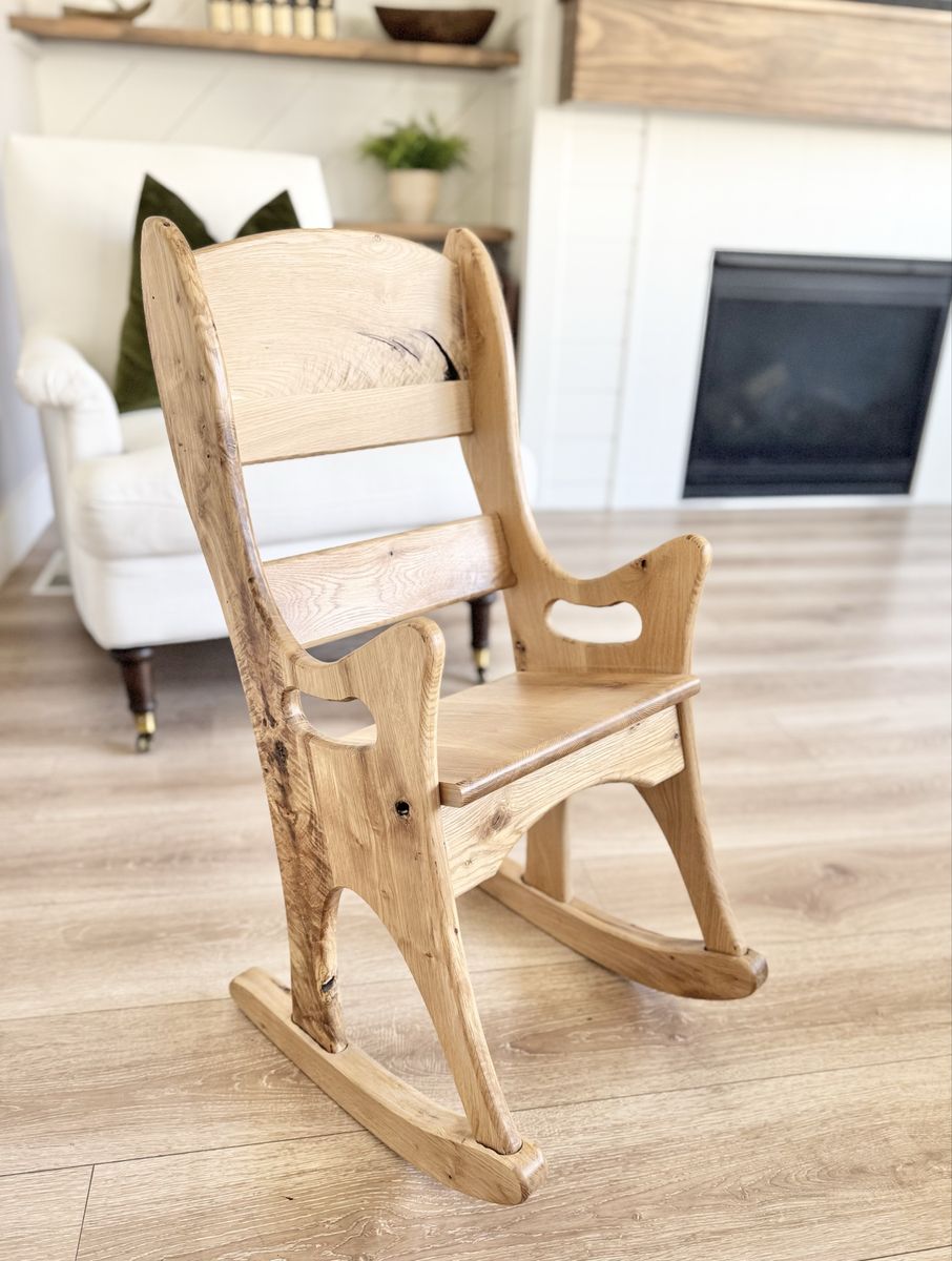 GORGEOUS | Raw Wood | Primitive | Rocking Chair