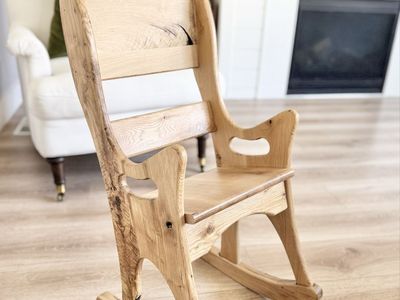 GORGEOUS | Raw Wood | Primitive | Rocking Chair