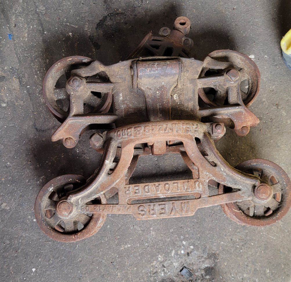 Myers Hay Unloader & Bro. Vintage Cast Iron Farm Pulley System for Barn Decor or Restoration