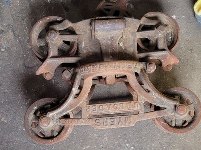 Myers Hay Unloader & Bro. Vintage Cast Iron Farm Pulley System for Barn Decor or Restoration