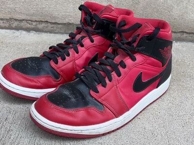 Nike Air Jordan 1 Mid | Red/Black | Men's Sneakers - Size 9.5