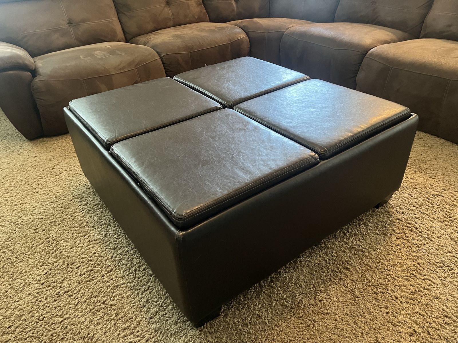 Storage Ottoman - Dark Brown