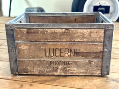 1957 LUCERNE PHOENIX OAK & Metal Crate