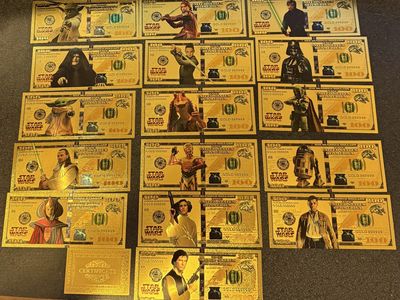24kt Gold Star Wars $100 Bill Set
