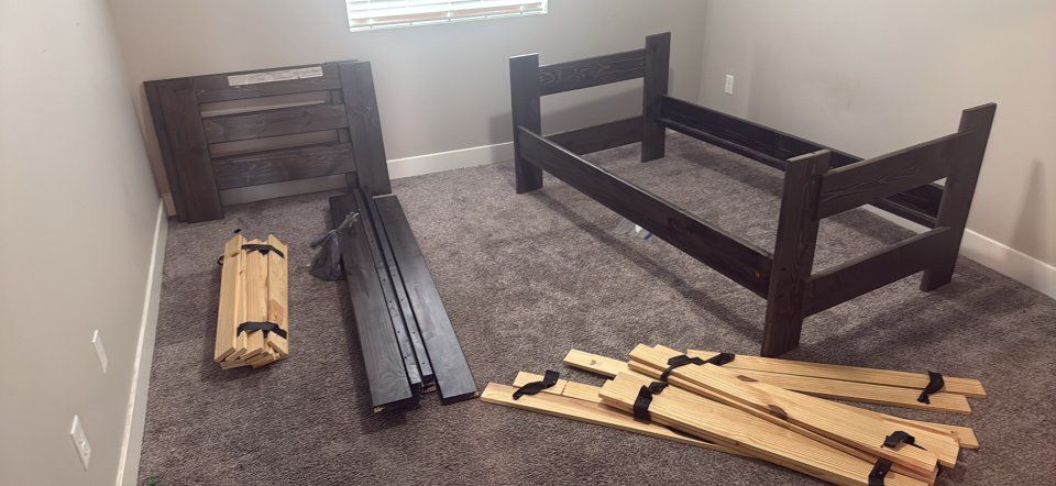 bunk bed and dresser set
