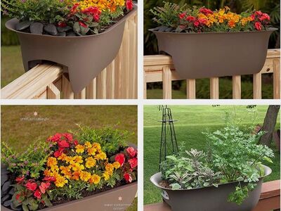 Bloem Peppercorn Modica Rail Planter, 24 (7) Pots