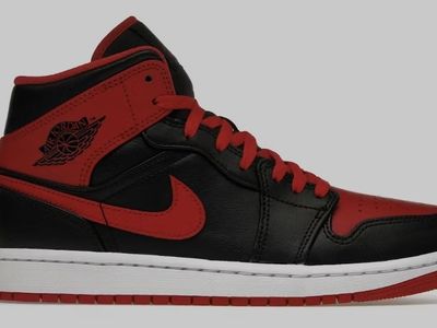 Air Jordan 1 Mid Bred Shoes Black Fire Red White Men's New DQ8426-060