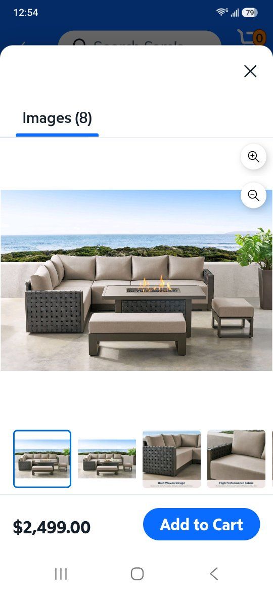 Brenton collection 6 pieces Outdoor Sectional Patio Set with Fire Pit Table, Bench & Protective Cover