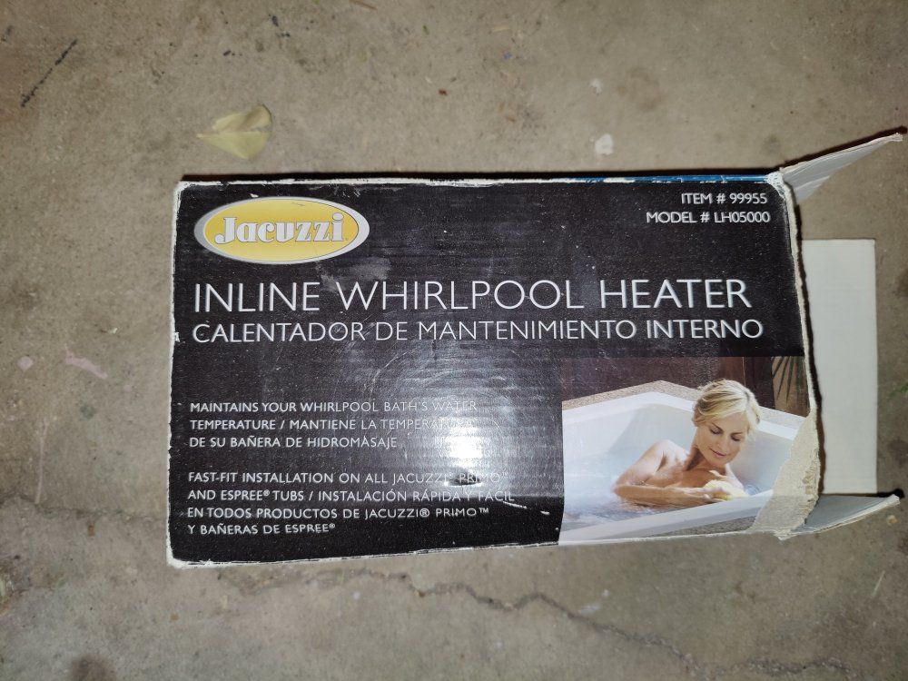 Jacuzzi Inline Whirlpool Heater Model LH05000 Hydromassage Bathtub ETL Listed Overheat Protection