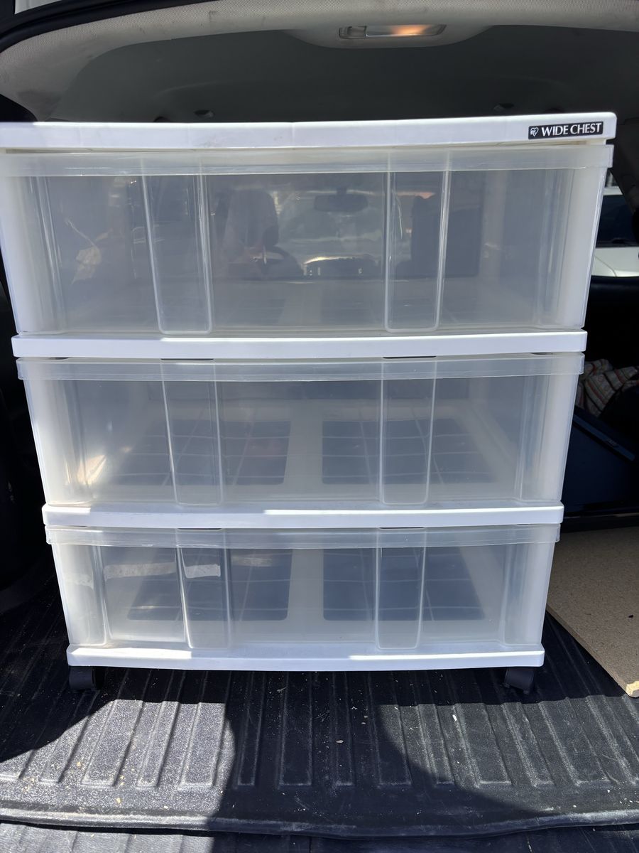 Clear Wide Storage Drawers On Wheels