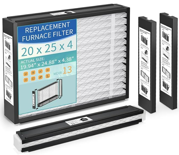 2-Pack Replacement Furnace MERV 13 Filters 20x25x4