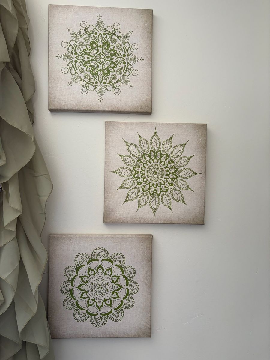 Set of 3 Mandala Canvas Wall Art Pieces