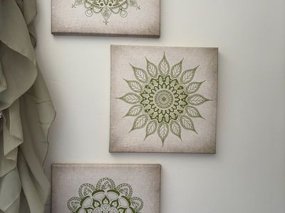 Set of 3 Mandala Canvas Wall Art Pieces