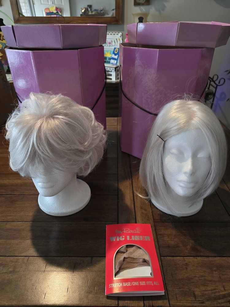 TWO BLOND / SILVER WIGS