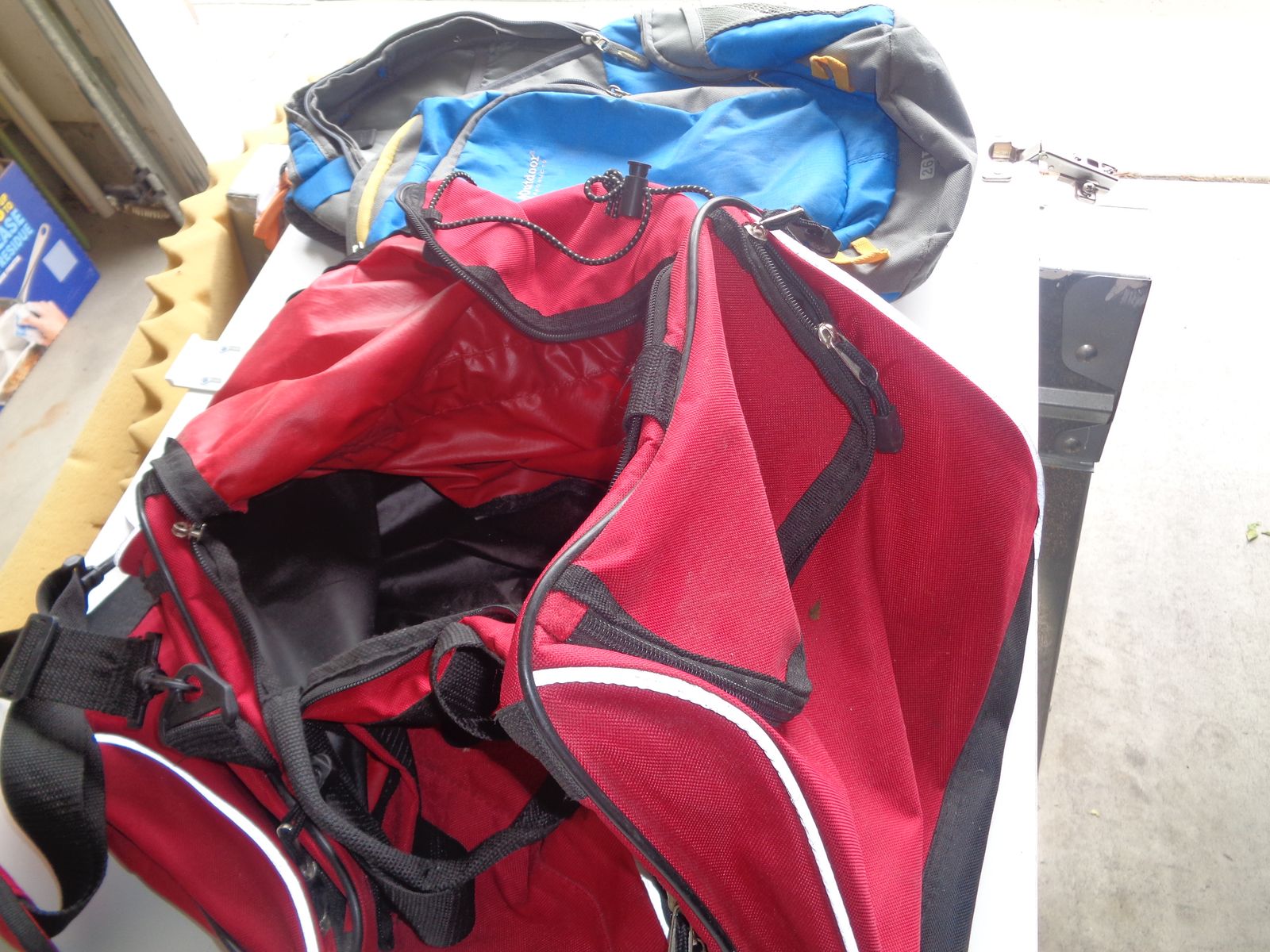 Camping items garage sale