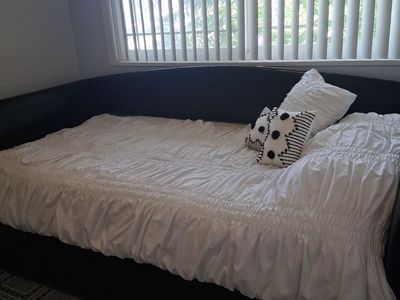 Black Leather Trundle Twin Bed