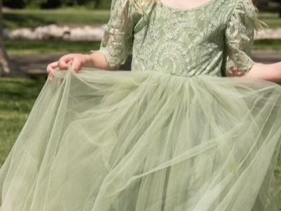Sage Green Girls Dress