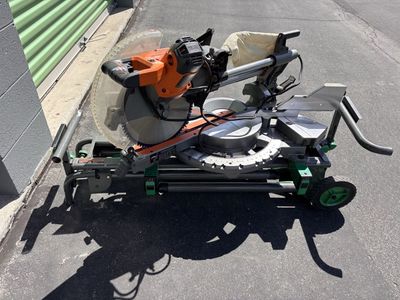 12" ridgid Dual Bevel Miter Saw On Mobile Hitachi
