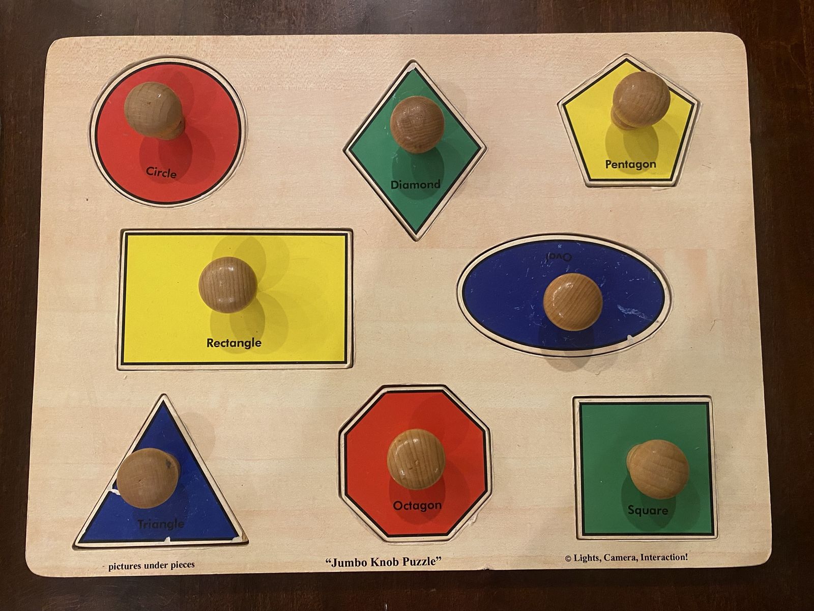 Classic Wooden Jumbo Knob Shape Puzzle with Easy-Grip Handles