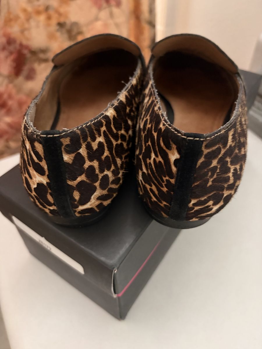Halogen Women's Leopard Print Calf Hair Penny Loafers
